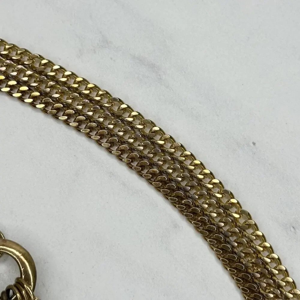 Rhinestone Heart Charm Toggle Gold Chain Belt Large (L/XL) Y2K Statement ✨